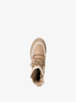 Tamaris Bottine En Cuir - Doublure Chaude Beige | Bottines