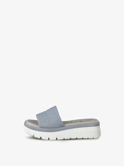 Tamaris Mule En Cuir - Bleu | Mules