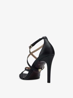 Tamaris Sandale A Talon En Cuir - Noir | Des Sandales