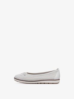 Tamaris Ballerine En Cuir - Blanc | Ballerines