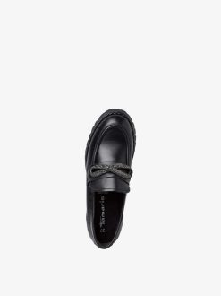 Tamaris Babouche En Cuir - Noir | Chaussures Basses Et Pantoufles