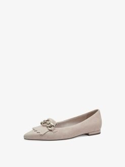 Tamaris Ballerine En Cuir - Beige | Ballerines