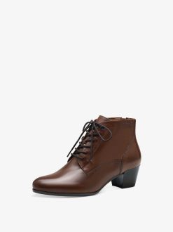 Tamaris Bottine En Cuir - Marron | Bottines