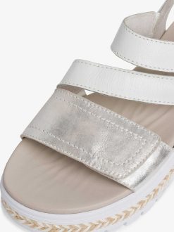 Tamaris Sandale En Cuir - Metallise | Des Sandales