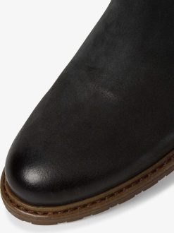 Tamaris Bottine Chelsea En Cuir - Noir | Bottines