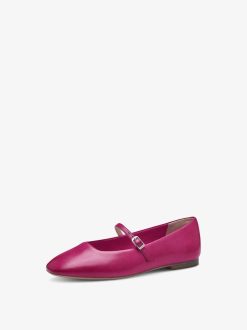 Tamaris Ballerine En Cuir - Rose | Ballerines