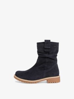 Tamaris Bottine En Cuir - Doublure Chaude Bleue | Bottines