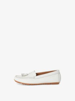 Tamaris Mocassin En Cuir - Blanc | Chaussures Basses Et Pantoufles