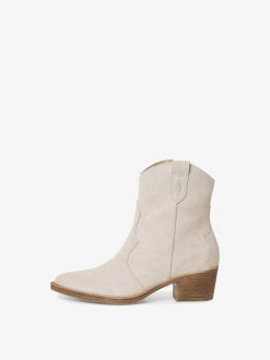 Tamaris Bottine En Cuir - Beige | Bottines