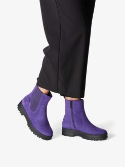 Tamaris Bottine En Cuir - Violet | Bottines