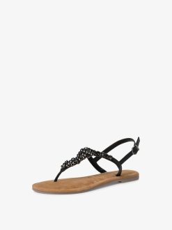 Tamaris Sandale En Cuir - Noir | Des Sandales