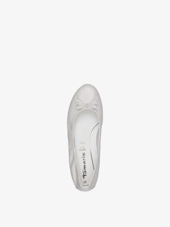 Tamaris Ballerine En Cuir - Blanc | Ballerines