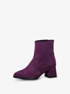 Tamaris Bottine En Cuir - Violet | Bottines