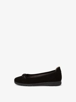 Tamaris Ballerine En Cuir - Noir | Ballerines