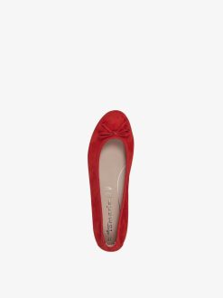 Tamaris Ballerine En Cuir - Rouge | Ballerines