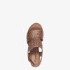 Tamaris Sandale A Talon En Cuir - Marron | Des Sandales