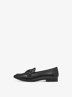 Tamaris Babouche En Cuir - Noir | Chaussures Basses Et Pantoufles