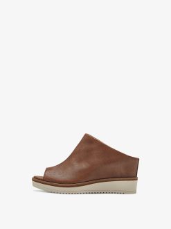 Tamaris Mule En Cuir - Marron | Mules