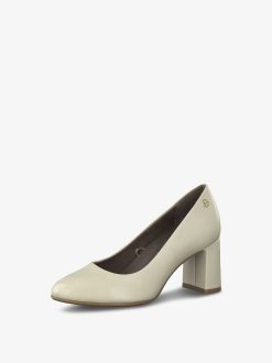 Tamaris Escarpins En Cuir - Beige | Pompes