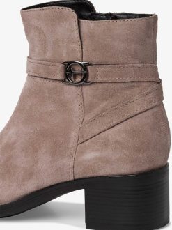 Tamaris Bottine En Cuir - Beige | Bottines