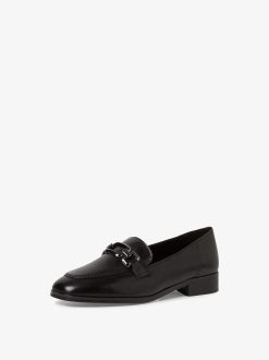 Tamaris Babouche En Cuir - Noir | Chaussures Basses Et Pantoufles