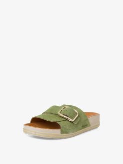 Tamaris Mule En Cuir - Vert | Mules