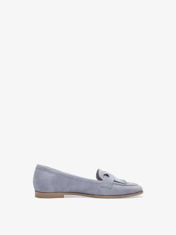 Tamaris Babouche En Cuir - Bleu | Chaussures Basses Et Pantoufles