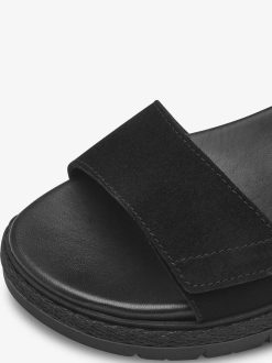 Tamaris Sandale A Talon En Cuir - Noir | Des Sandales