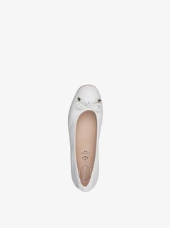 Tamaris Ballerine En Cuir - Blanc | Ballerines