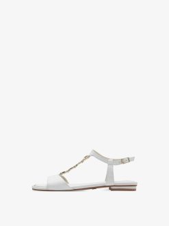 Tamaris Sandale En Cuir - Blanc | Des Sandales