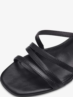 Tamaris Sandale A Talon En Cuir - Noir | Des Sandales