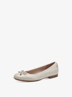 Tamaris Ballerine En Cuir - Beige | Ballerines