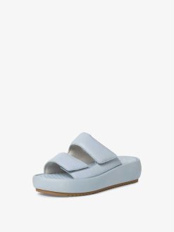 Tamaris Mule En Cuir - Bleu | Mules