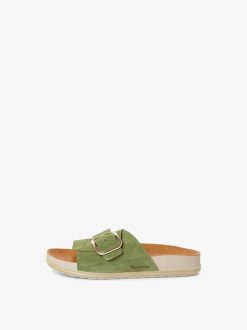 Tamaris Mule En Cuir - Vert | Mules