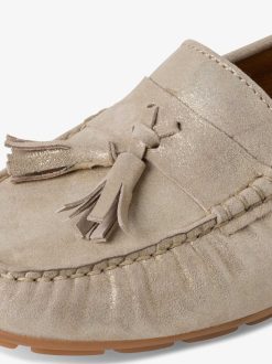 Tamaris Mocassin En Cuir - Beige | Chaussures Basses Et Pantoufles