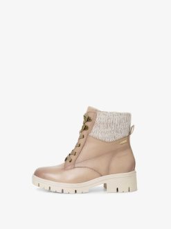 Tamaris Bottine En Cuir - Beige | Bottines