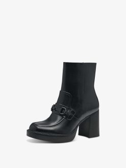 Tamaris Bottine En Cuir - Noir | Bottines