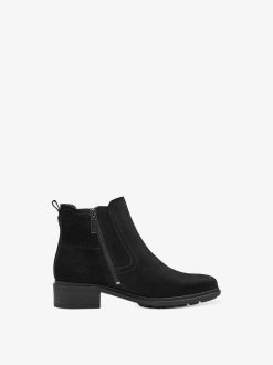 Tamaris Bottine Chelsea En Cuir - Noir | Bottines