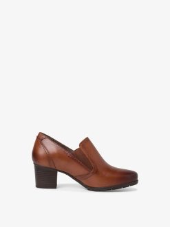 Tamaris Trotteur En Cuir - Marron | Chaussures Basses Et Pantoufles