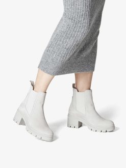 Tamaris Bottine Chelsea En Cuir - Gris | Bottines