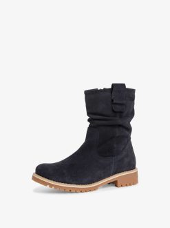 Tamaris Bottine En Cuir - Doublure Chaude Bleue | Bottines