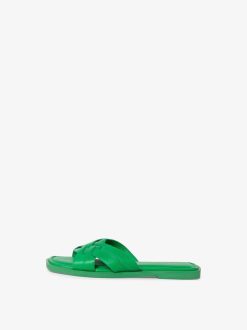 Tamaris Mule En Cuir - Vert | Mules