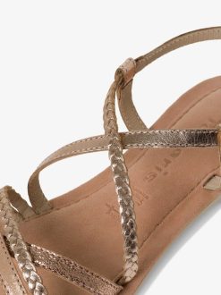 Tamaris Sandale En Cuir - Metallise | Des Sandales