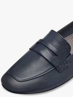 Tamaris Babouche En Cuir - Bleu | Chaussures Basses Et Pantoufles