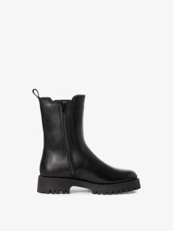 Tamaris Bottine En Cuir - Doublure Chaude Noire | Bottines