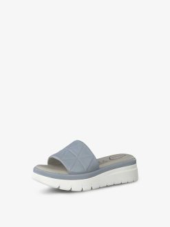 Tamaris Mule En Cuir - Bleu | Mules