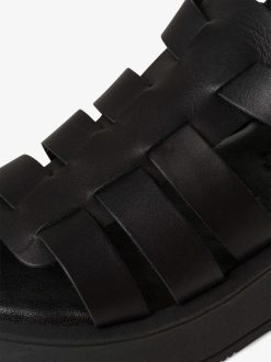 Tamaris Sandale A Talon En Cuir - Noir | Des Sandales