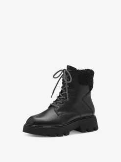 Tamaris Bottine En Cuir - Doublure Chaude Noire | Bottines