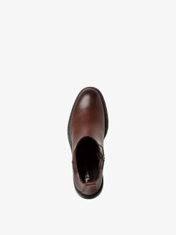 Tamaris Bottine Chelsea En Cuir - Marron | Bottines