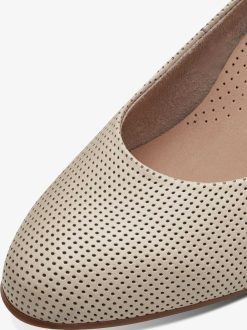 Tamaris Escarpins En Cuir - Beige | Pompes